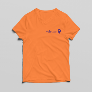 Tricou portocaliu cu sigla valetino